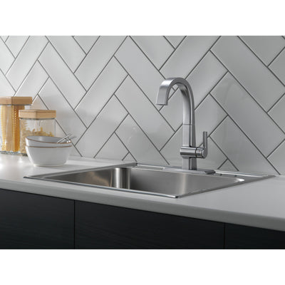 Delta Pivotal Arctic Stainless Steel Finish Single Handle Bar Prep Sink Faucet D1993LFAR