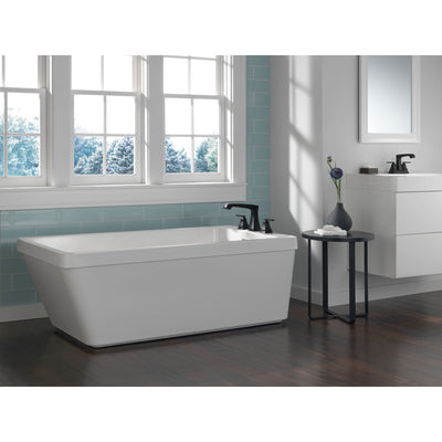 Delta Ashlyn Matte Black Finish Roman Tub Filler Faucet Trim Kit (Requires Valve) DT2764BL
