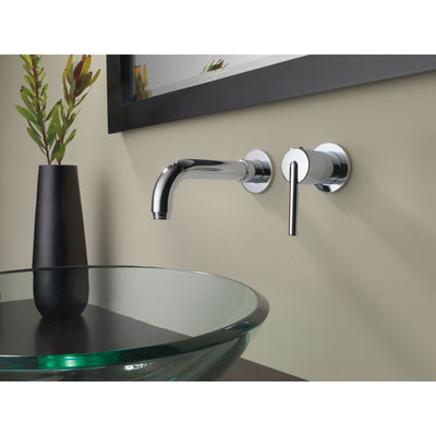 Delta Trinsic Collection Chrome Finish Single Lever Handle Wall Mount Bathroom Sink Lavatory Faucet Trim Kit (Requires Rough-in Valve) DT3559LFWL