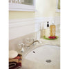 Delta Cassidy Polished Nickel Finish Widespread Lavatory Low Arc Spout Bathroom Sink Faucet INCLUDES Two Cross Handles and Matching Metal Pop-Up Drain D1314V