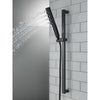 Delta Matte Black Finish H2Okinetic 4-Setting Modern Slide Bar Hand Shower with Hose D51140BL