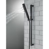 Delta Matte Black Finish H2Okinetic 4-Setting Modern Slide Bar Hand Shower with Hose D51140BL