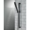 Delta Matte Black Finish H2Okinetic 4-Setting Modern Slide Bar Hand Shower with Hose D51140BL