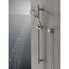 Delta Stainless Steel Finish 4-Setting Hand Shower Spray with Slide Bar, Hose, and Wall Elbow D51361SS