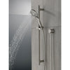 Delta Stainless Steel Finish 4-Setting Hand Shower Spray with Slide Bar, Hose, and Wall Elbow D51361SS