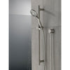 Delta Stainless Steel Finish 4-Setting Hand Shower Spray with Slide Bar, Hose, and Wall Elbow D51361SS