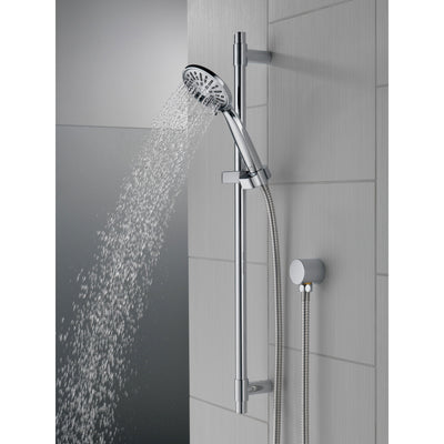 Delta Chrome Finish 4-Setting Hand Shower Spray with Slide Bar, Hose, and Wall Elbow D51361