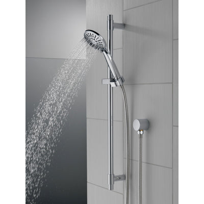 Delta Chrome Finish 4-Setting Hand Shower Spray with Slide Bar, Hose, and Wall Elbow D51361
