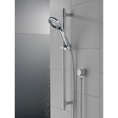 Delta Chrome Finish 4-Setting Hand Shower Spray with Slide Bar, Hose, and Wall Elbow D51361