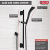 Delta Matte Black Finish Single-Setting H2Okinetic Slide Bar Hand Shower with Hose D51579BL