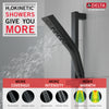 Delta Matte Black Finish H2Okinetic Modern 3-Setting Slide Bar Hand Shower with Hose D51799BL