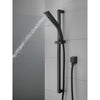Delta Matte Black Finish H2Okinetic Modern 3-Setting Slide Bar Hand Shower with Hose D51799BL