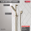 Delta Polished Nickel Finish H2Okinetic Modern 3-Setting Slide Bar Hand Shower with Hose D51799PN