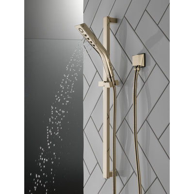 Delta Polished Nickel Finish H2Okinetic Modern 3-Setting Slide Bar Hand Shower with Hose D51799PN