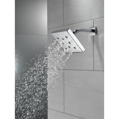 Delta Chrome Finish H2Okinetic Single-Setting Metal Square Raincan Shower Head D52171