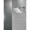 Delta Chrome Finish H2Okinetic Single-Setting Metal Square Raincan Shower Head D52171