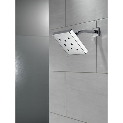 Delta Chrome Finish H2Okinetic Single-Setting Metal Square Raincan Shower Head D52171