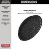 Delta Matte Black Finish 1.75 GPM UltraSoak 4-Setting 8.25" Shower Head D52487BL