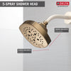 Delta Champagne Bronze Finish 5-Setting H2Okinetic Shower Head D52663CZ