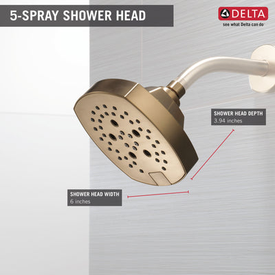 Delta Champagne Bronze Finish 5-Setting H2Okinetic Shower Head D52663CZ