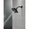 Delta Matte Black Finish H2Okinetic 5-Setting Angular Modern Raincan Shower Head D52664BL