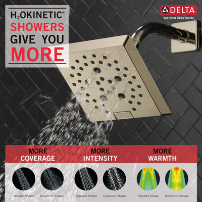 Delta Polished Nickel Finish H2Okinetic 5-Setting Angular Modern Raincan Shower Head D52664PN