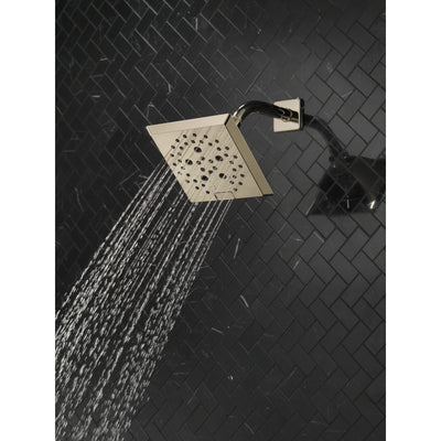 Delta Polished Nickel Finish H2Okinetic 5-Setting Angular Modern Raincan Shower Head D52664PN