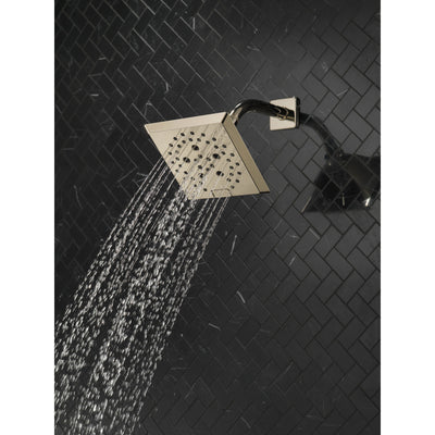 Delta Polished Nickel Finish H2Okinetic 5-Setting Angular Modern Raincan Shower Head D52664PN