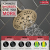 Delta Champagne Bronze Finish H2Okinetic 5-Setting Transitional Raincan Shower Head D52666CZ