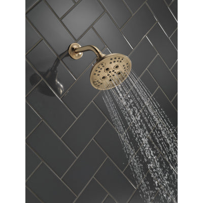 Delta Champagne Bronze Finish H2Okinetic 5-Setting Transitional Raincan Shower Head D52666CZ