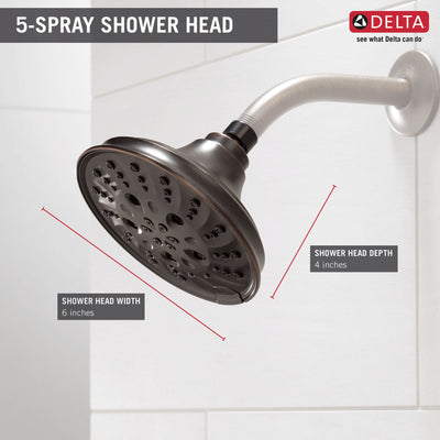 Delta Venetian Bronze Finish H2Okinetic 5-Setting Traditional Raincan Shower Head D52669RB