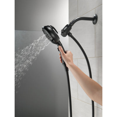 Delta Matte Black Finish SureDock 7-Setting Shower Arm Mount Hand Sprayer D54710BLPK