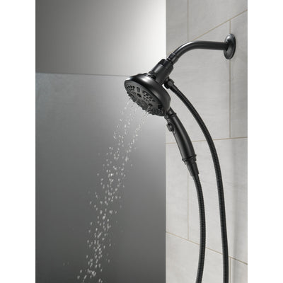 Delta Matte Black Finish SureDock 7-Setting Shower Arm Mount Hand Sprayer D54710BLPK