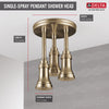 Delta Champagne Bronze Finish 2.5 GPM H2Okinetic Pendant Triple Ceiling Mount Raincan Shower Head D57190CZ25