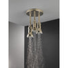 Delta Polished Nickel Finish 2.5 GPM H2Okinetic Pendant Triple Ceiling Mount Raincan Shower Head with Water-Powered LED Light D57190PN25L