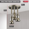 Delta Polished Nickel Finish 2.5 GPM H2Okinetic Pendant Triple Ceiling Mount Raincan Shower Head D57190PN25