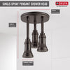 Delta Venetian Bronze Finish 2.5 GPM H2Okinetic Pendant Triple Ceiling Mount Raincan Shower Head D57190RB25