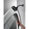 Delta Matte Black Finish H2Okinetic In2ition 5-Setting Modern Two-in-One Showerhead Hand Shower Combo D58474BL25