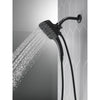 Delta Matte Black Finish H2Okinetic In2ition 5-Setting Modern Two-in-One Showerhead Hand Shower Combo D58474BL25