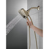 Delta Polished Nickel Finish H2Okinetic In2ition 5-Setting Modern Two-in-One Showerhead Hand Shower Combo D58474PN