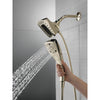 Delta Polished Nickel Finish H2Okinetic In2ition 5-Setting Modern Two-in-One Showerhead Hand Shower Combo D58474PN