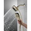 Delta Polished Nickel Finish H2Okinetic In2ition 5-Setting Modern Two-in-One Showerhead Hand Shower Combo D58474PN