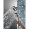 Delta Stainless Steel Finish H2Okinetic In2ition 5-Setting Modern Two-in-One Showerhead Hand Shower Combo D58474SS25