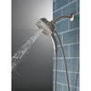Delta Stainless Steel Finish H2Okinetic In2ition 5-Setting Modern Two-in-One Showerhead Hand Shower Combo D58474SS25