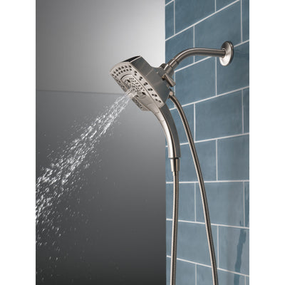 Delta Stainless Steel Finish H2Okinetic In2ition 5-Setting Modern Two-in-One Showerhead Hand Shower Combo D58474SS25
