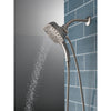 Delta Stainless Steel Finish H2Okinetic In2ition 5-Setting Modern Two-in-One Showerhead Hand Shower Combo D58474SS25