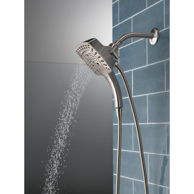 Delta Stainless Steel Finish H2Okinetic In2ition 5-Setting Modern Two-in-One Showerhead Hand Shower Combo D58474SS25