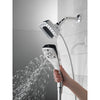 Delta Chrome Finish H2Okinetic In2ition 5-Setting Modern Two-in-One Showerhead Hand Shower Combo D58474