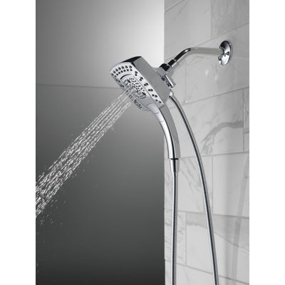 Delta Chrome Finish H2Okinetic In2ition 5-Setting Modern Two-in-One Showerhead Hand Shower Combo D58474