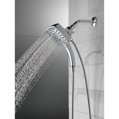 Delta Chrome Finish H2Okinetic In2ition 5-Setting Modern Two-in-One Showerhead Hand Shower Combo D58474